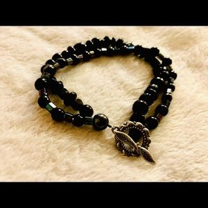 Black Beaded Bracelet